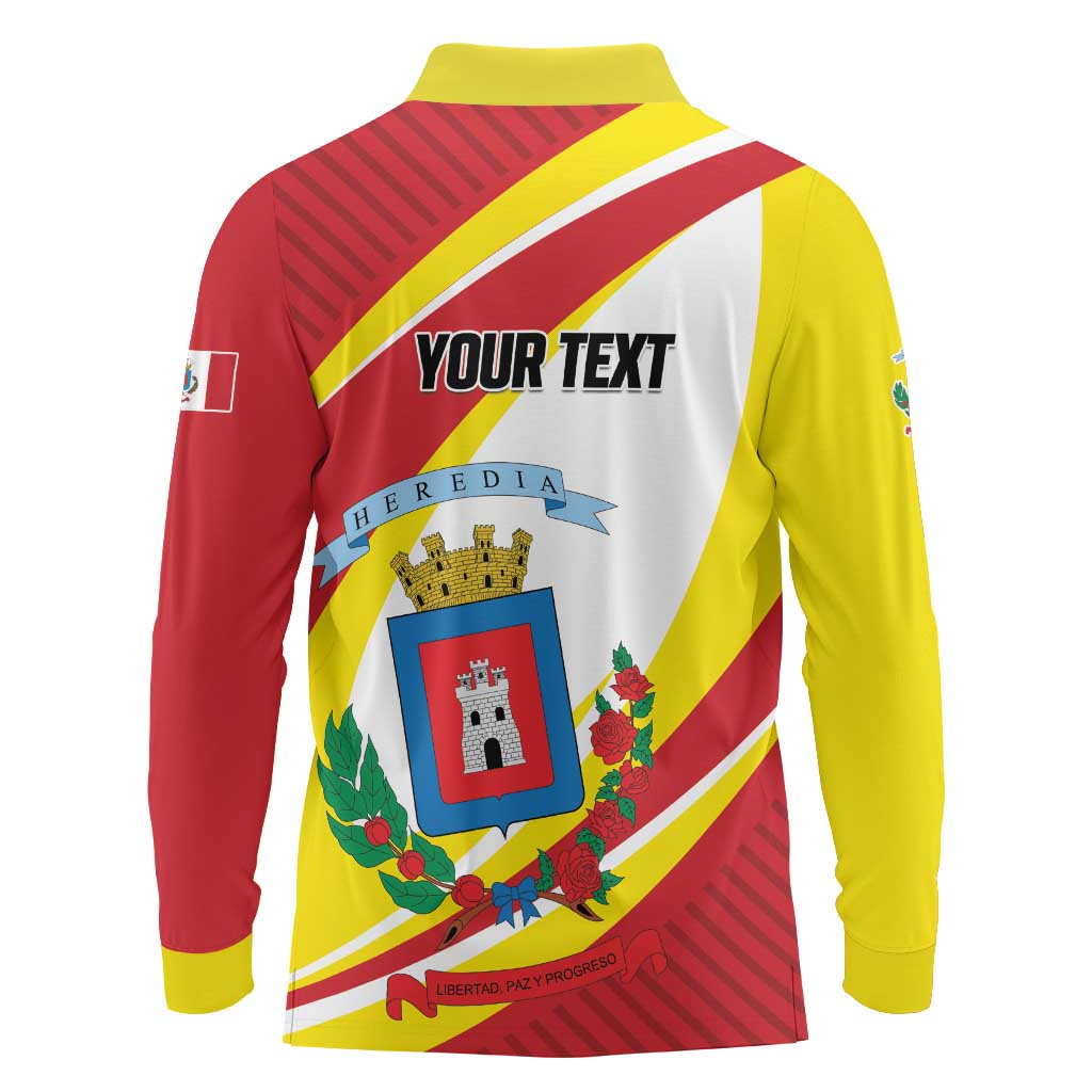 Personalized Costa Rica Heredia Province Long Sleeve Polo Shirt - Wonder Print Shop