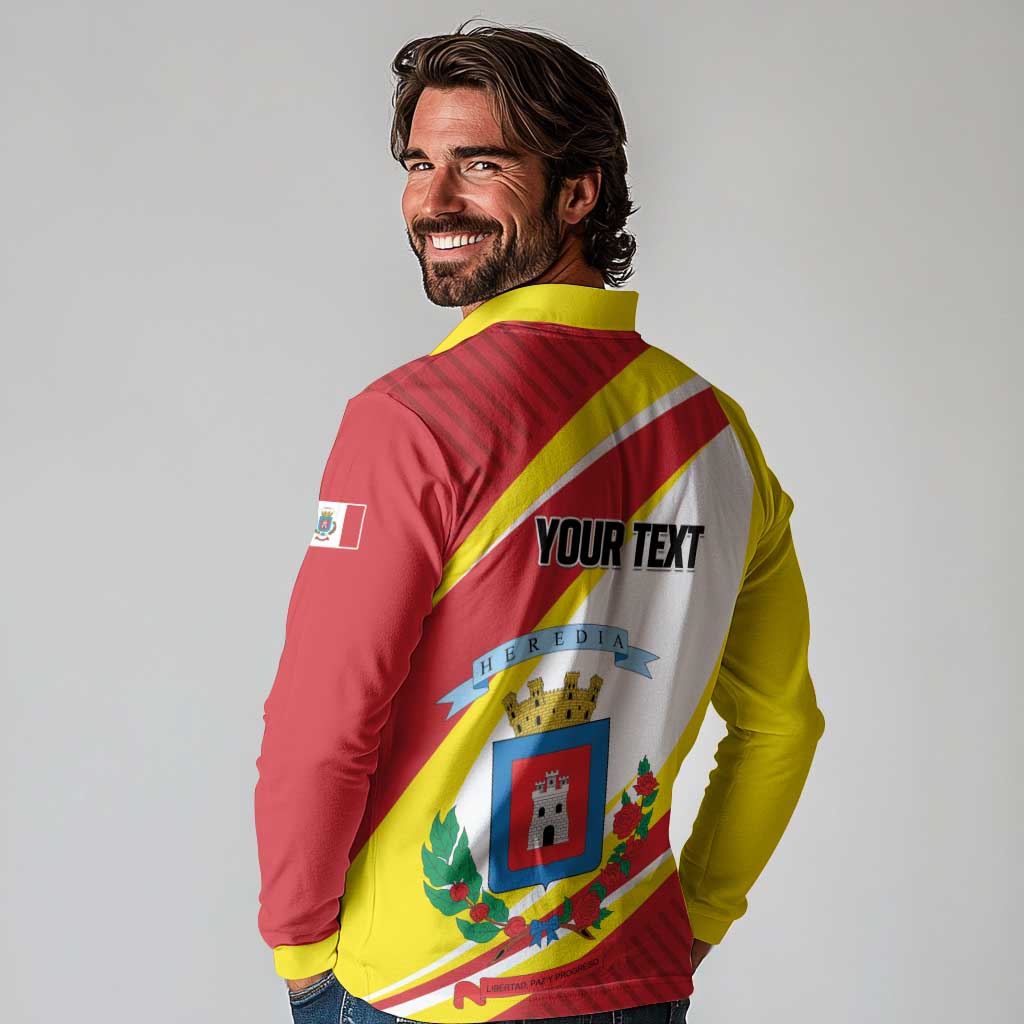 Personalized Costa Rica Heredia Province Long Sleeve Polo Shirt - Wonder Print Shop