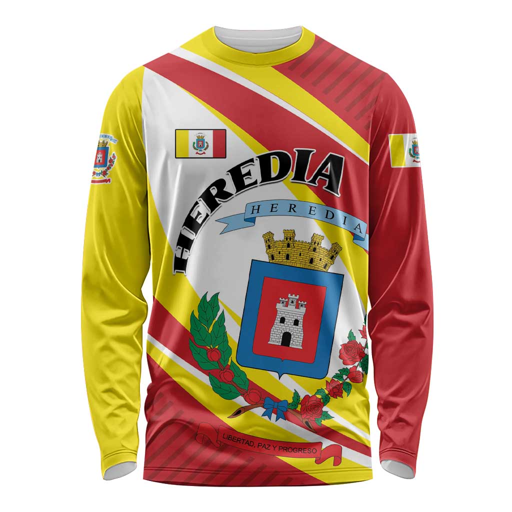 Personalized Costa Rica Heredia Province Long Sleeve Shirt - Wonder Print Shop