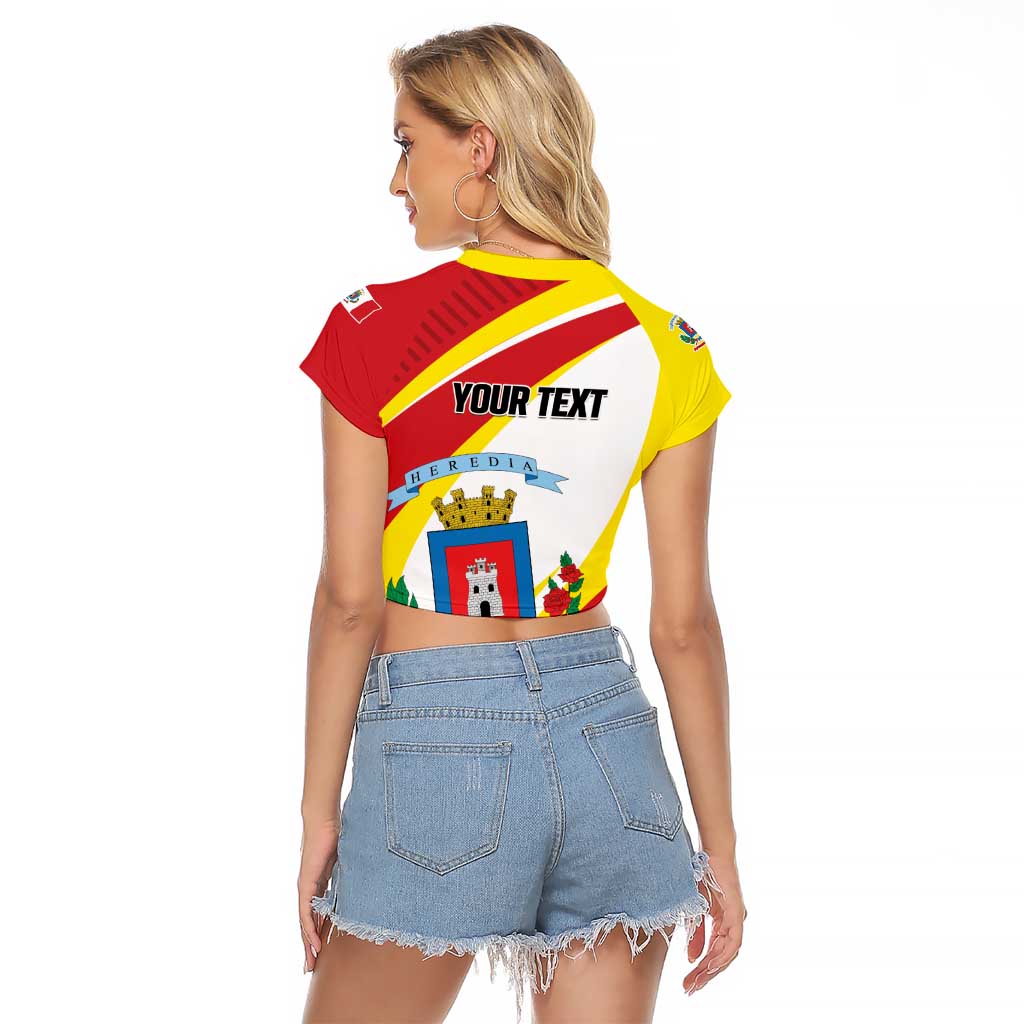 Personalized Costa Rica Heredia Province Raglan Cropped T Shirt - Wonder Print Shop