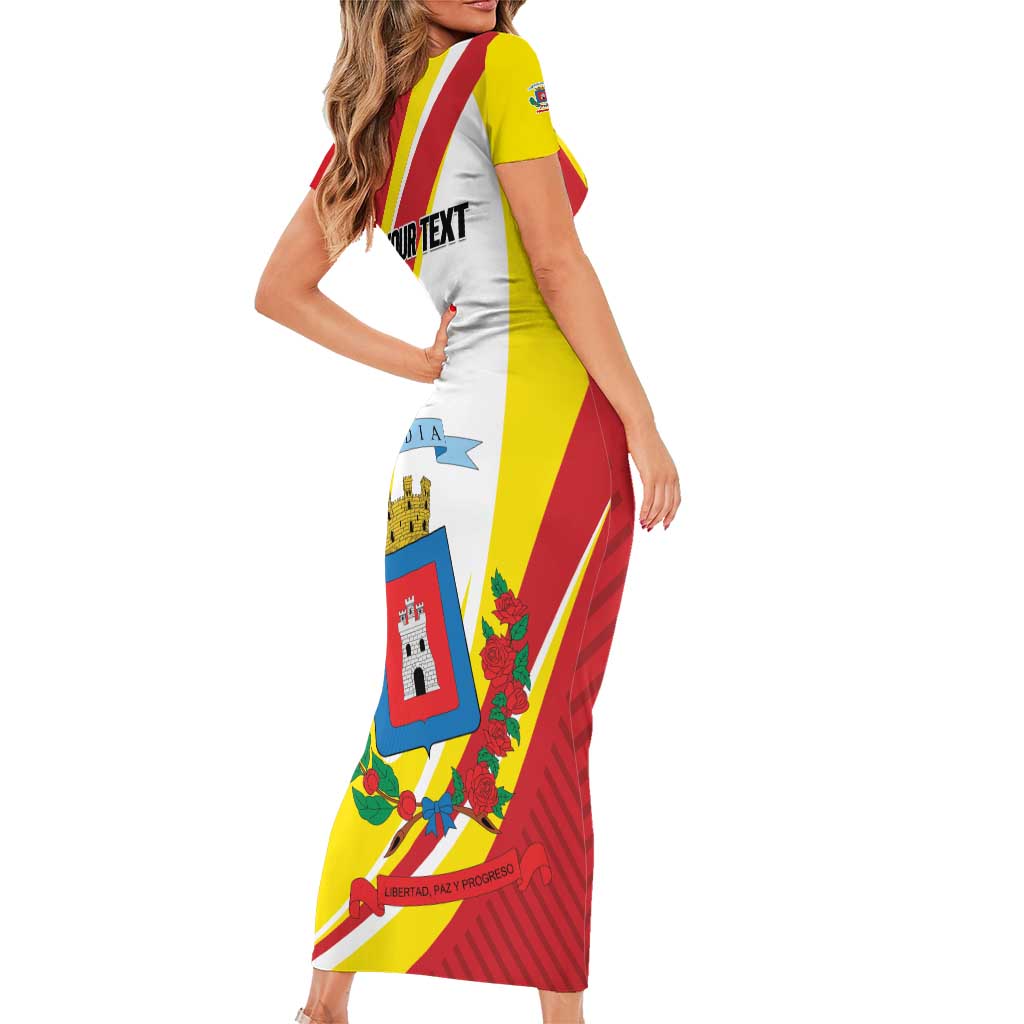 Personalized Costa Rica Heredia Province Short Sleeve Bodycon Dress - Wonder Print Shop