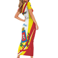 Personalized Costa Rica Heredia Province Short Sleeve Bodycon Dress - Wonder Print Shop