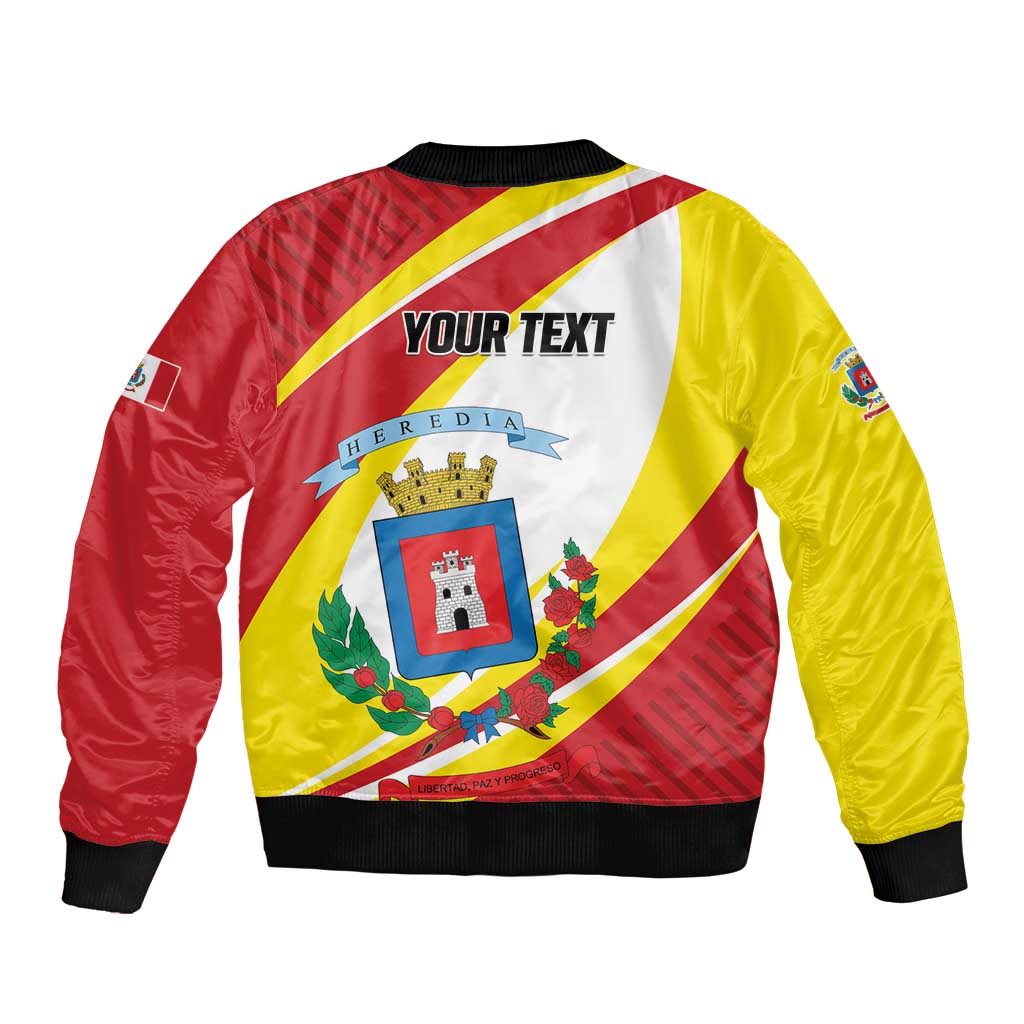 Personalized Costa Rica Heredia Province Sleeve Zip Bomber Jacket - Wonder Print Shop
