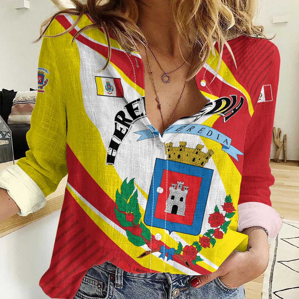 Personalized Costa Rica Heredia Province Women Casual Shirt - Wonder Print Shop