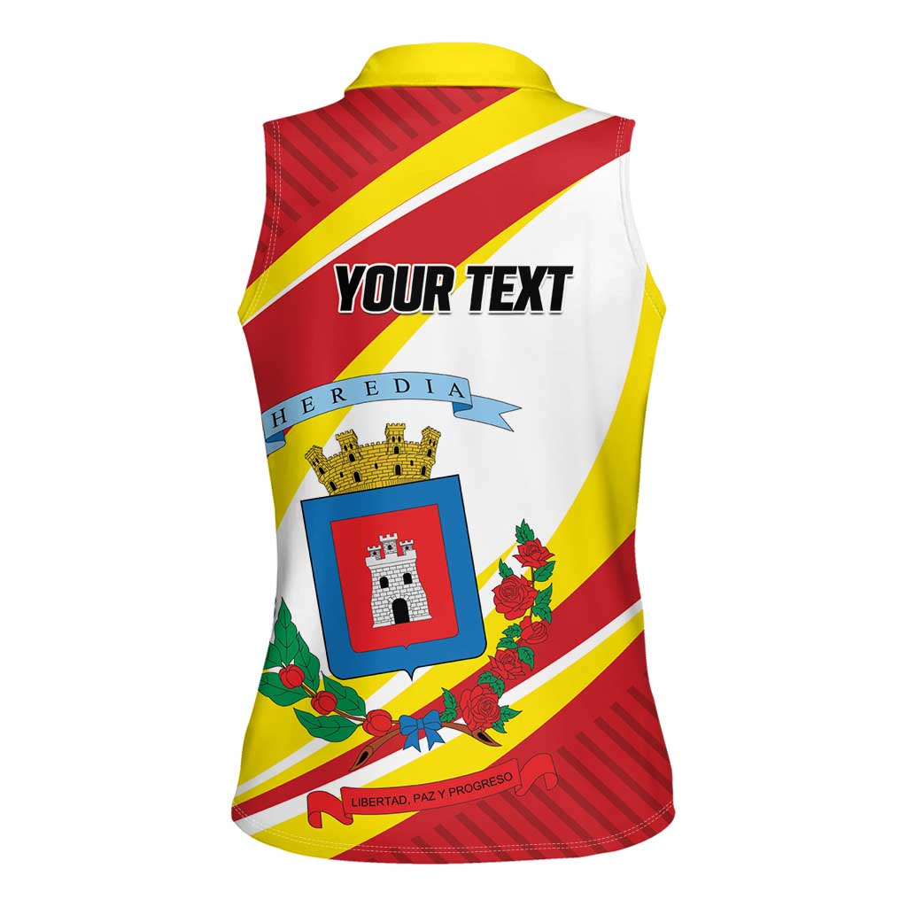 Personalized Costa Rica Heredia Province Women Sleeveless Polo Shirt - Wonder Print Shop