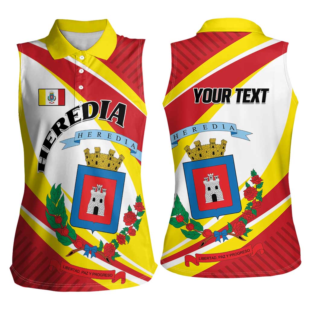 Personalized Costa Rica Heredia Province Women Sleeveless Polo Shirt - Wonder Print Shop
