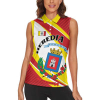 Personalized Costa Rica Heredia Province Women Sleeveless Polo Shirt - Wonder Print Shop