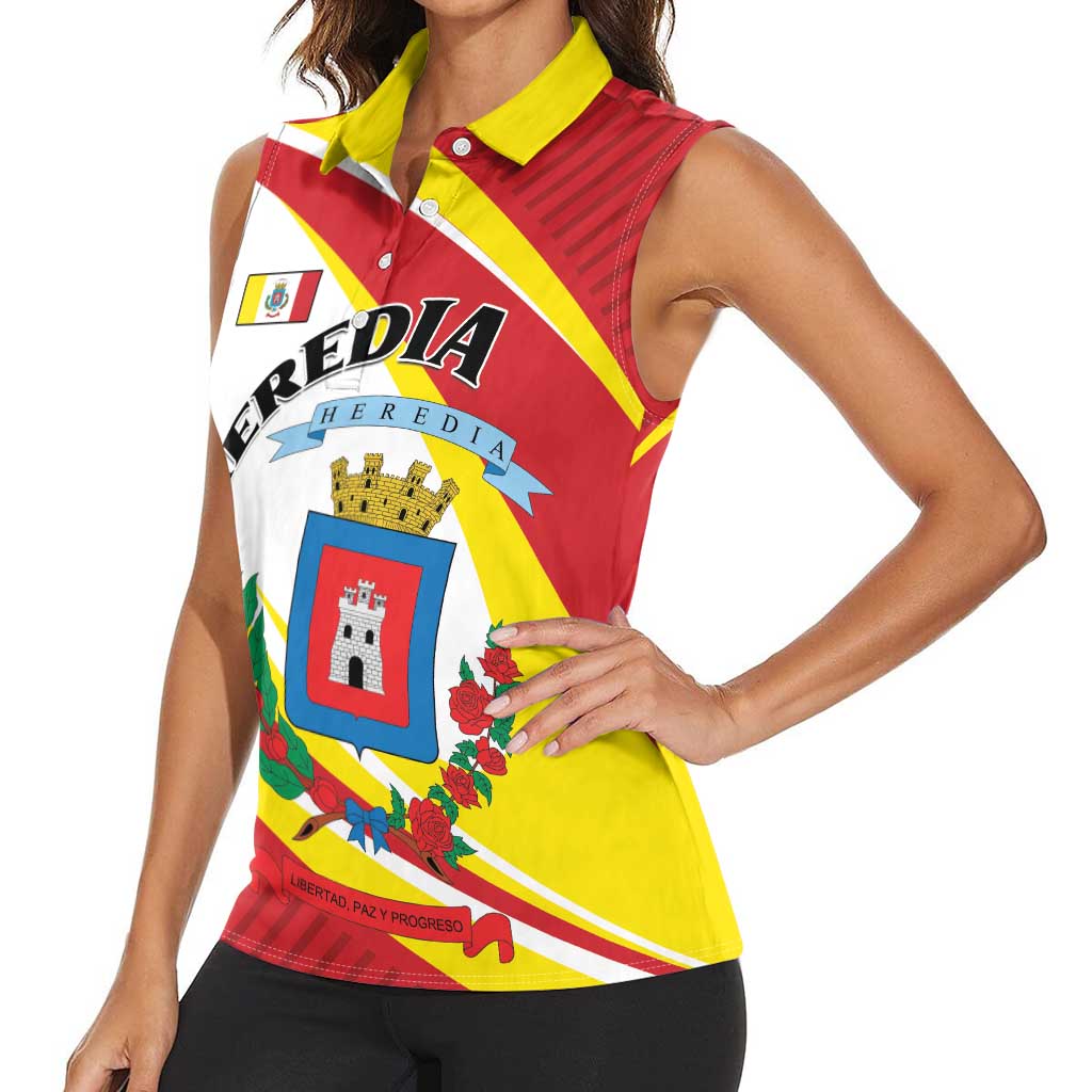 Personalized Costa Rica Heredia Province Women Sleeveless Polo Shirt - Wonder Print Shop