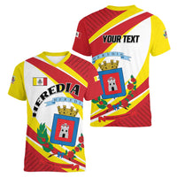 Personalized Costa Rica Heredia Province Women V-Neck T-Shirt - Wonder Print Shop