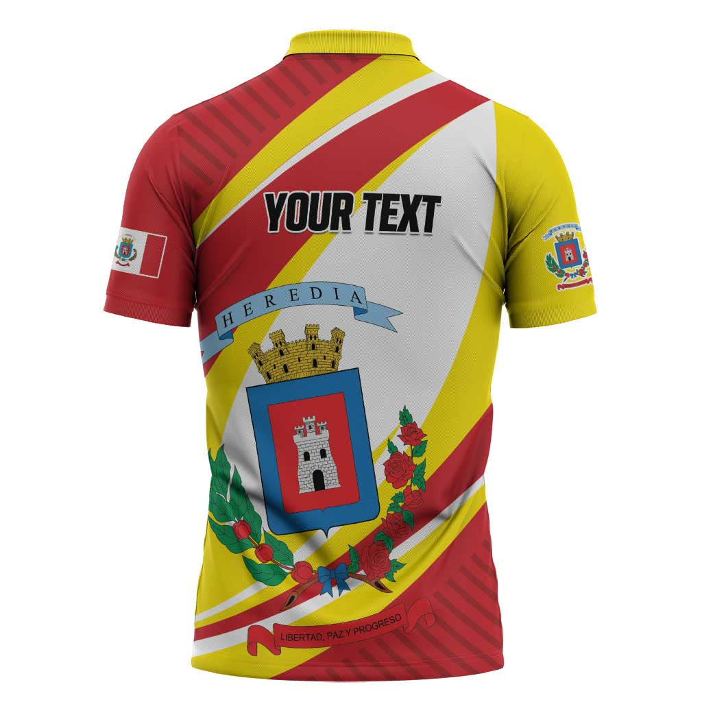 Personalized Costa Rica Heredia Province Zipper Polo Shirt - Wonder Print Shop