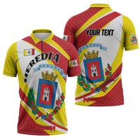Personalized Costa Rica Heredia Province Zipper Polo Shirt - Wonder Print Shop