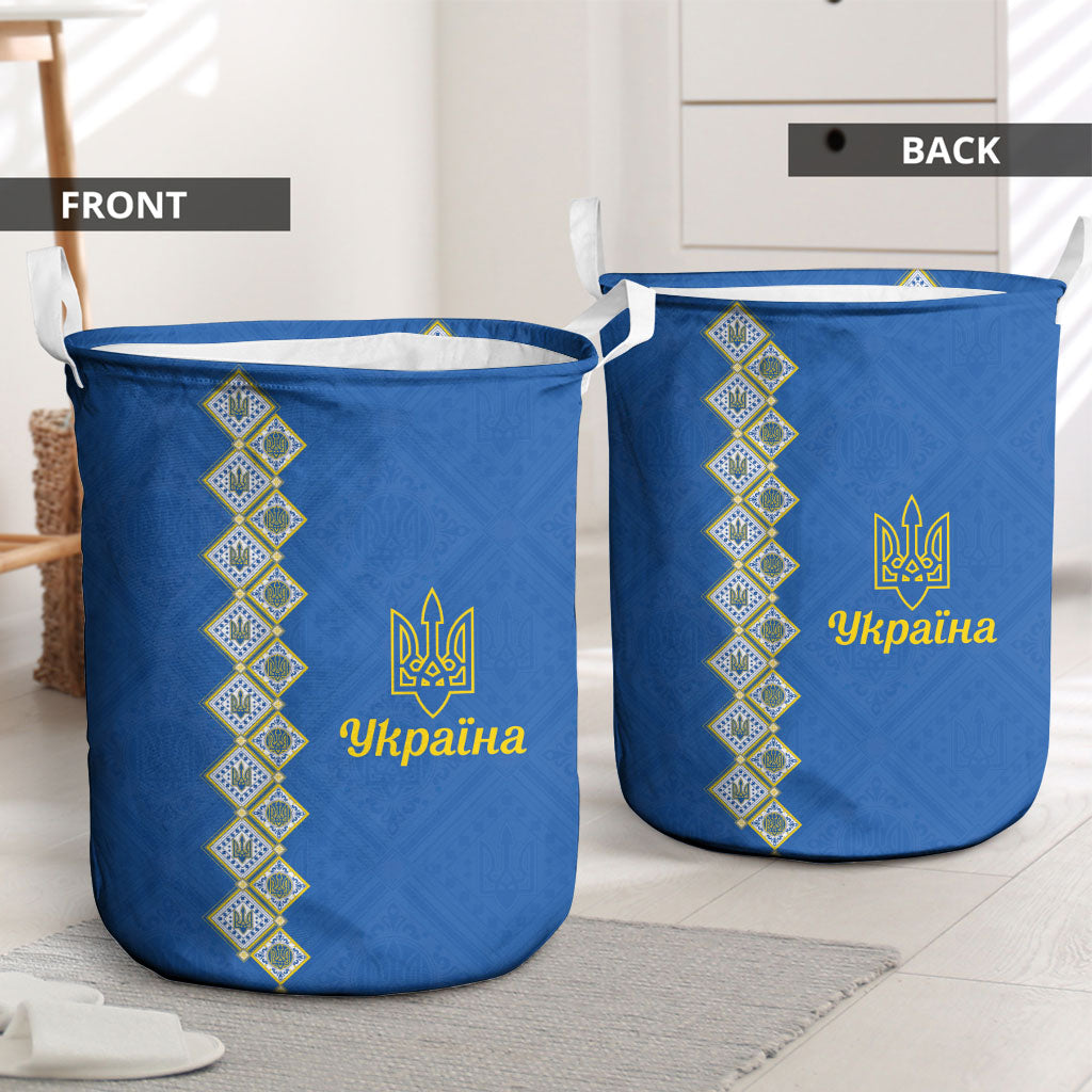 Ukrainian Tryzub Pattern Laundry Basket