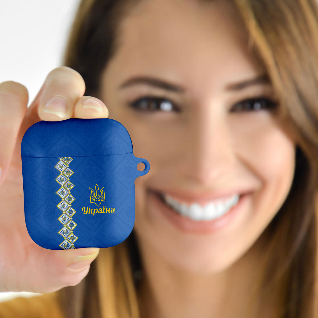 Ukrainian Tryzub Pattern AirPods Case