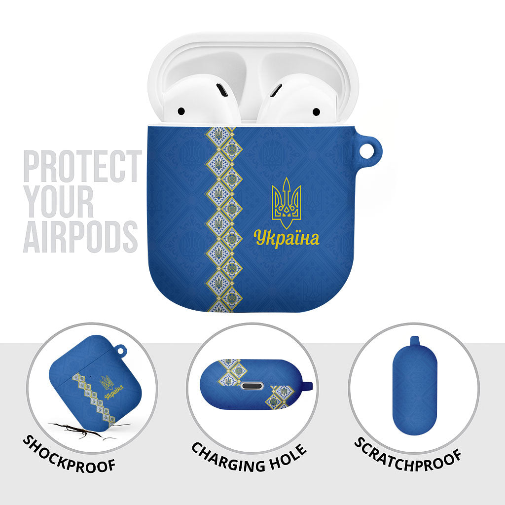 Ukrainian Tryzub Pattern AirPods Case