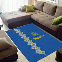 Ukrainian Tryzub Pattern Area Rug