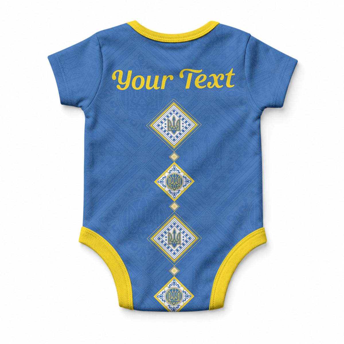 Personalised Ukrainian Tryzub Pattern Baby Onesie