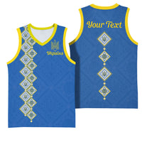 Personalised Ukrainian Tryzub Pattern Basketball Jersey