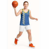 Personalised Ukrainian Tryzub Pattern Basketball Jersey