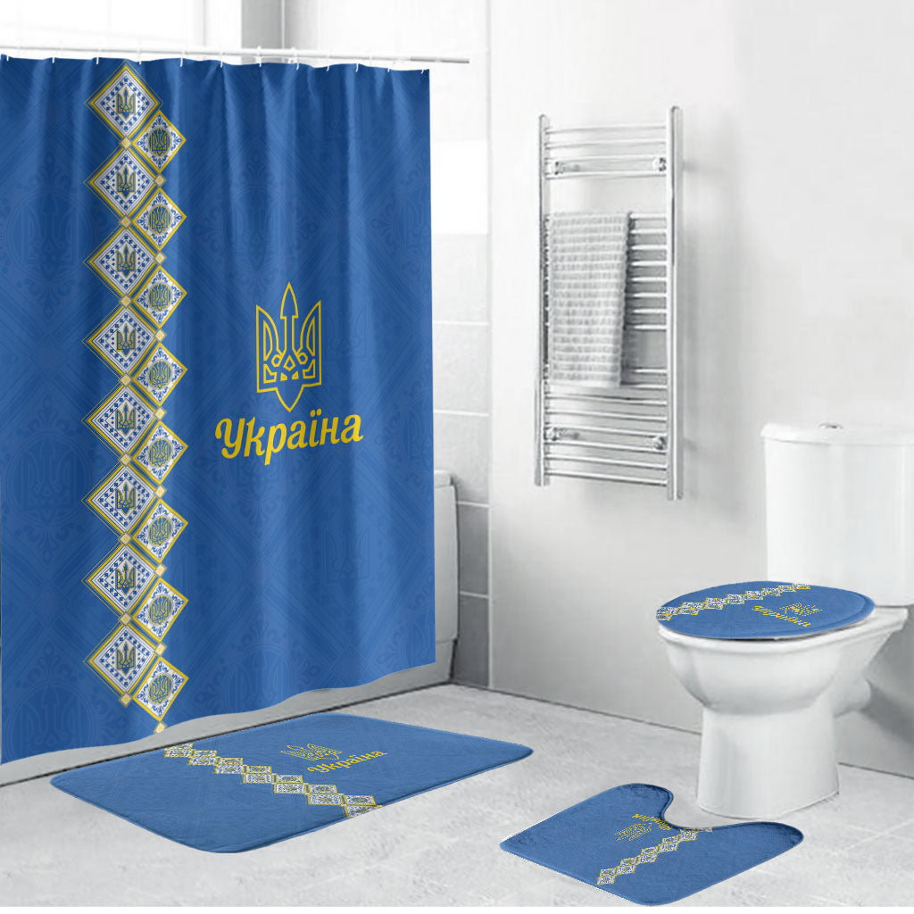 Ukrainian Tryzub Pattern Bathroom Set