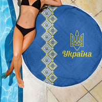 Ukrainian Tryzub Pattern Beach Blanket