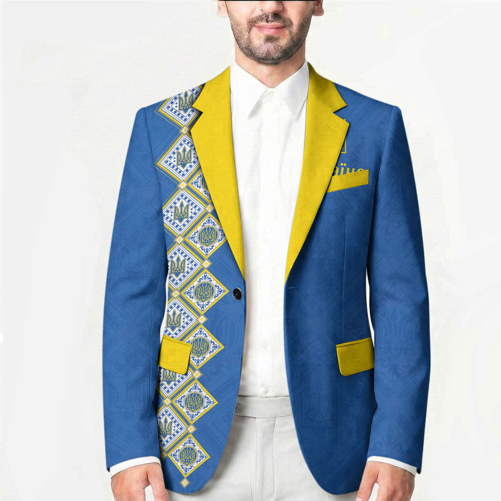 Personalised Ukrainian Tryzub Pattern Blazer