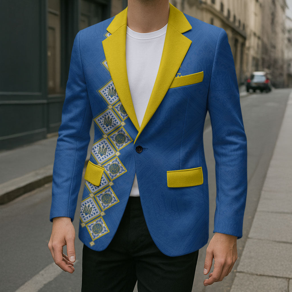 Personalised Ukrainian Tryzub Pattern Blazer