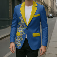 Personalised Ukrainian Tryzub Pattern Blazer
