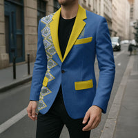 Personalised Ukrainian Tryzub Pattern Blazer