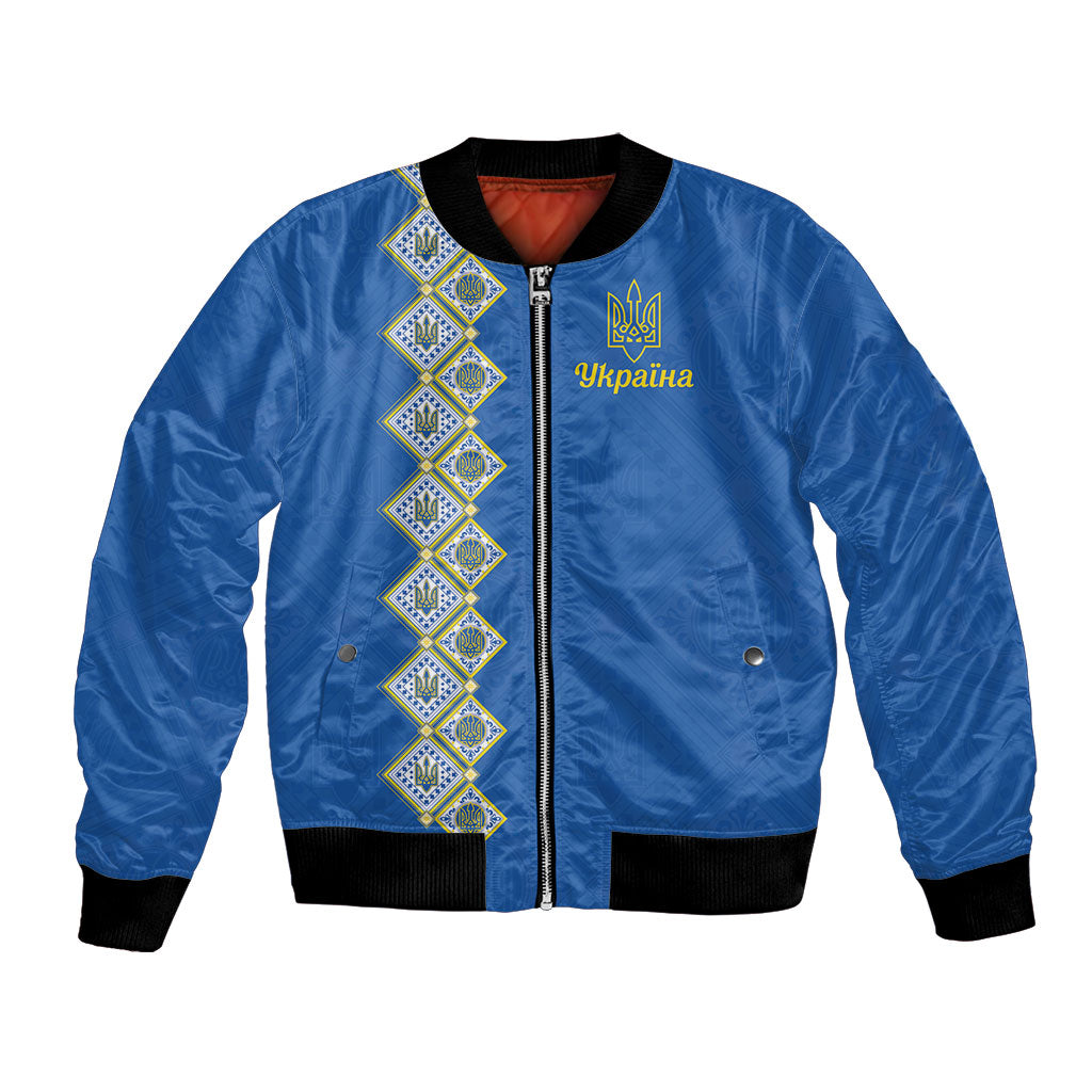 Personalised Ukrainian Tryzub Pattern Bomber Jacket