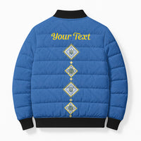 Personalised Ukrainian Tryzub Pattern Bomber Puffer Jacket
