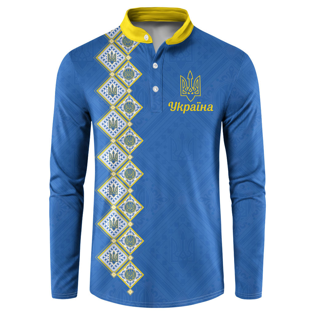 Personalised Ukrainian Tryzub Pattern Button Sweatshirt