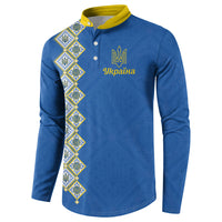 Personalised Ukrainian Tryzub Pattern Button Sweatshirt