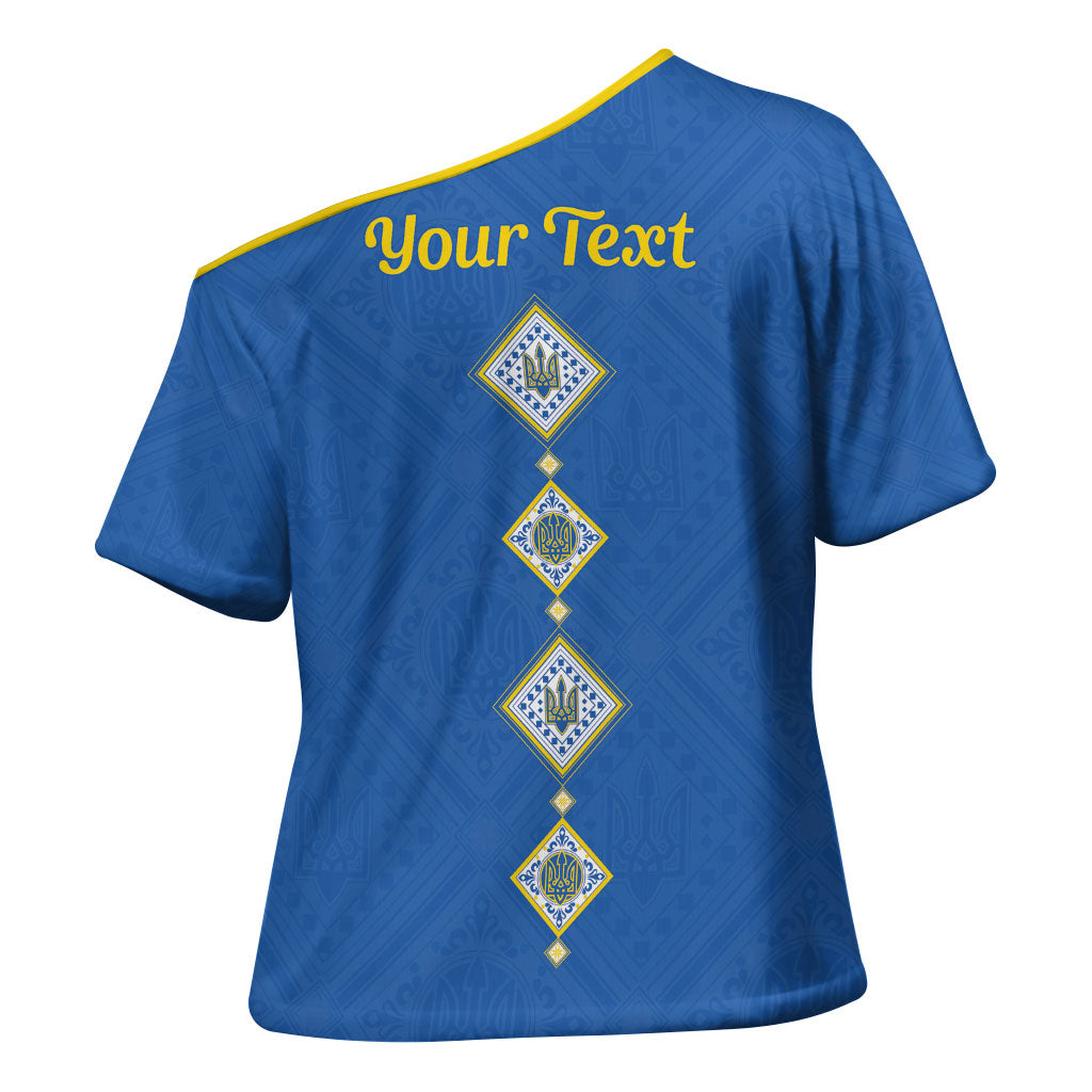 Personalised Ukrainian Tryzub Pattern Cross Shoulder Shirt