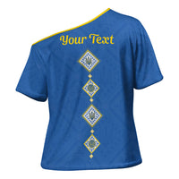 Personalised Ukrainian Tryzub Pattern Cross Shoulder Shirt