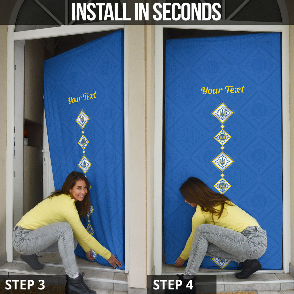 Personalised Ukrainian Tryzub Pattern Door Cover