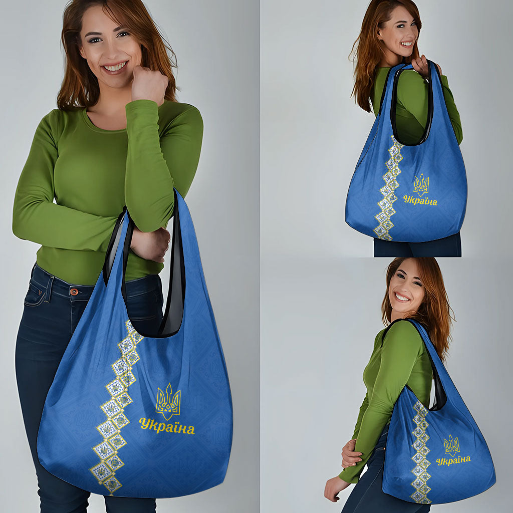 Ukrainian Tryzub Pattern Grocery Bag