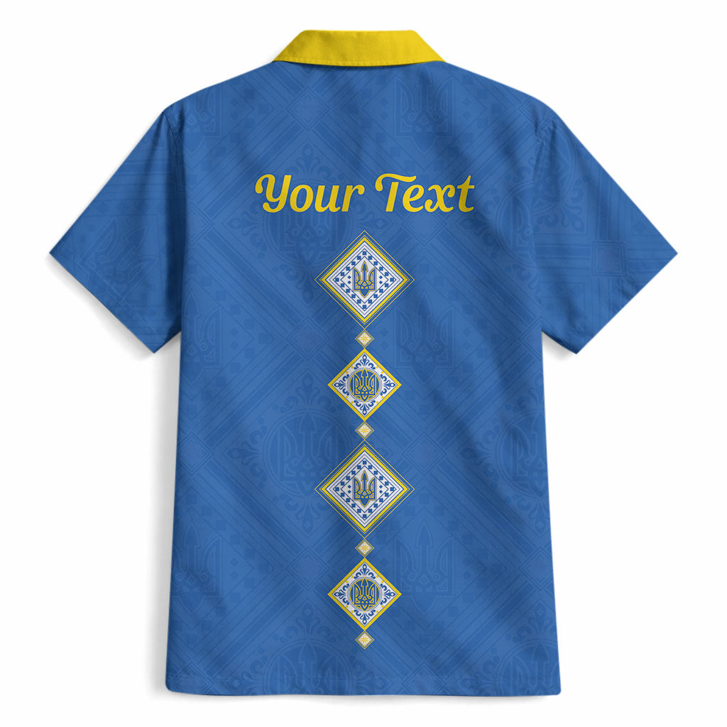 Personalised Ukrainian Tryzub Pattern Hawaiian Shirt