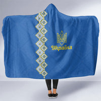 Ukrainian Tryzub Pattern Hooded Blanket