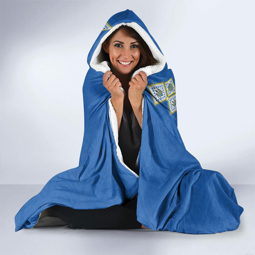 Ukrainian Tryzub Pattern Hooded Blanket
