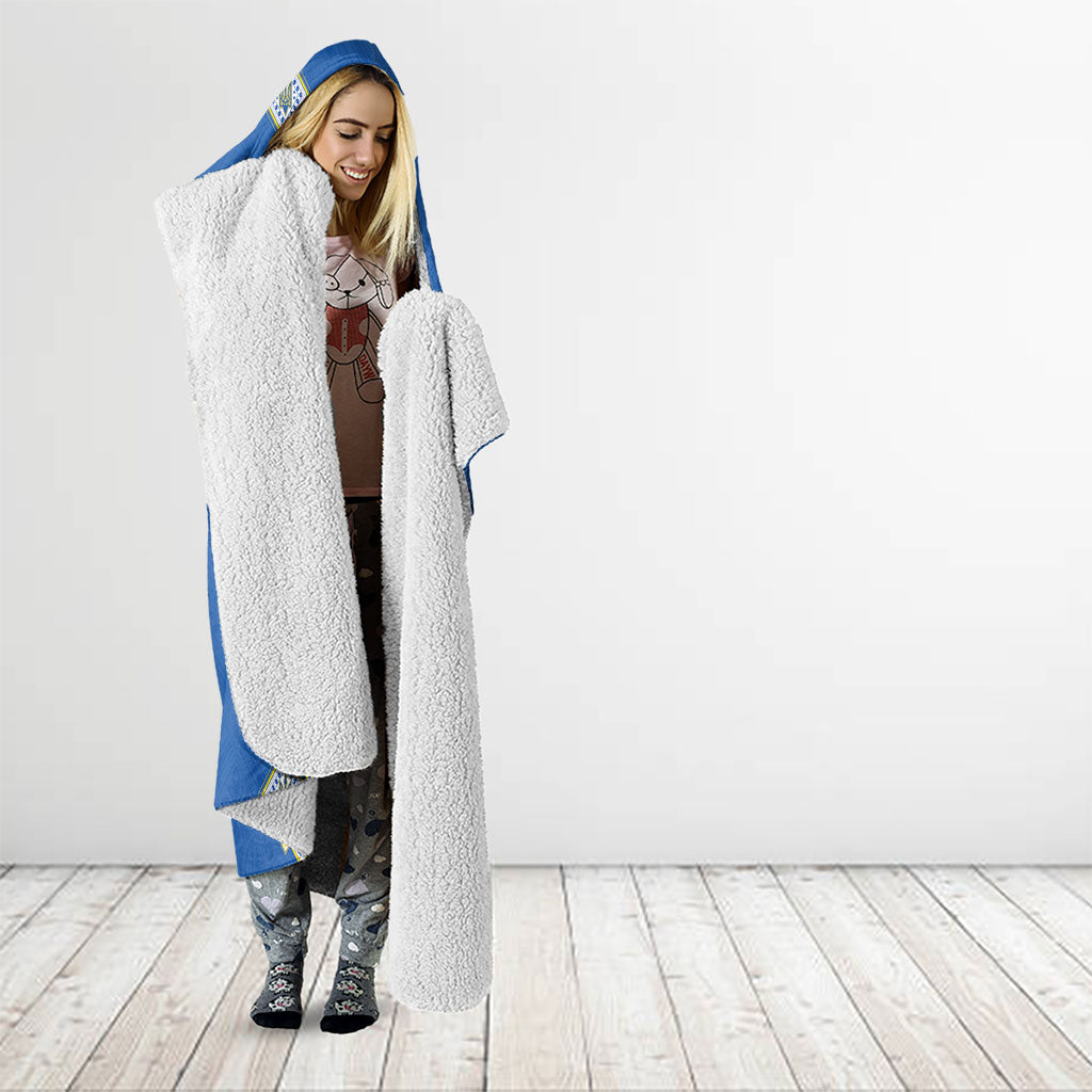 Ukrainian Tryzub Pattern Hooded Blanket