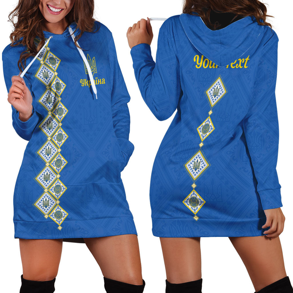 Personalised Ukrainian Tryzub Pattern Hoodie Dress