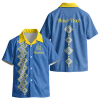 Personalised Ukrainian Tryzub Pattern Kid Hawaiian Shirt