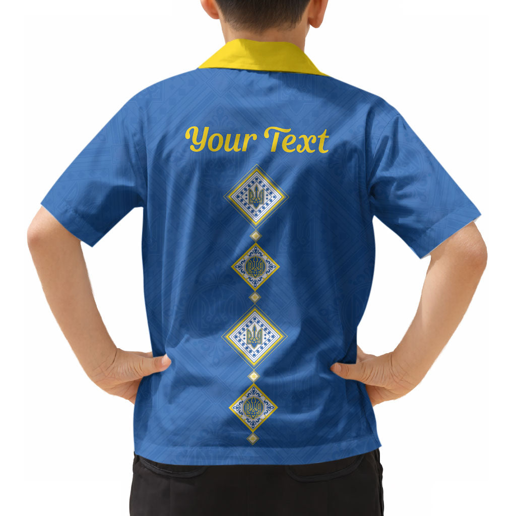 Personalised Ukrainian Tryzub Pattern Kid Hawaiian Shirt