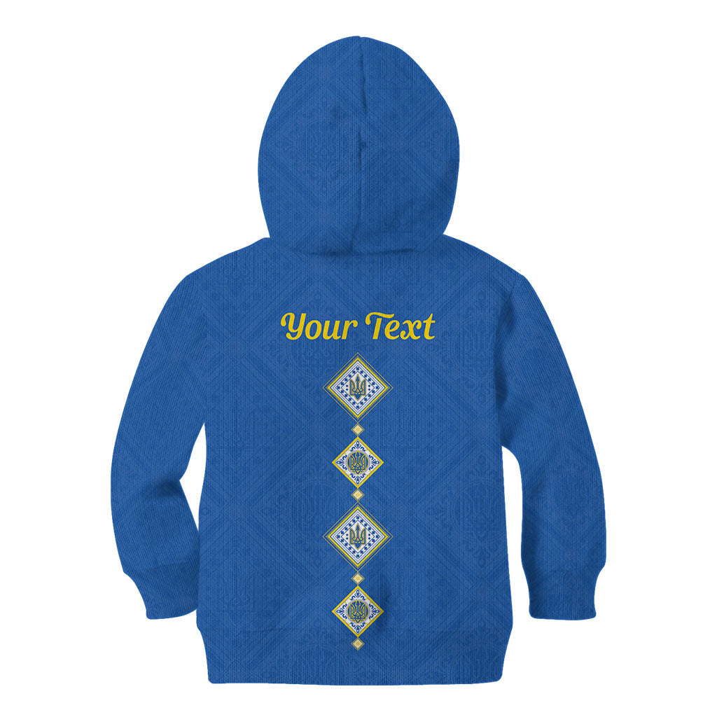 Personalised Ukrainian Tryzub Pattern Kid Hoodie