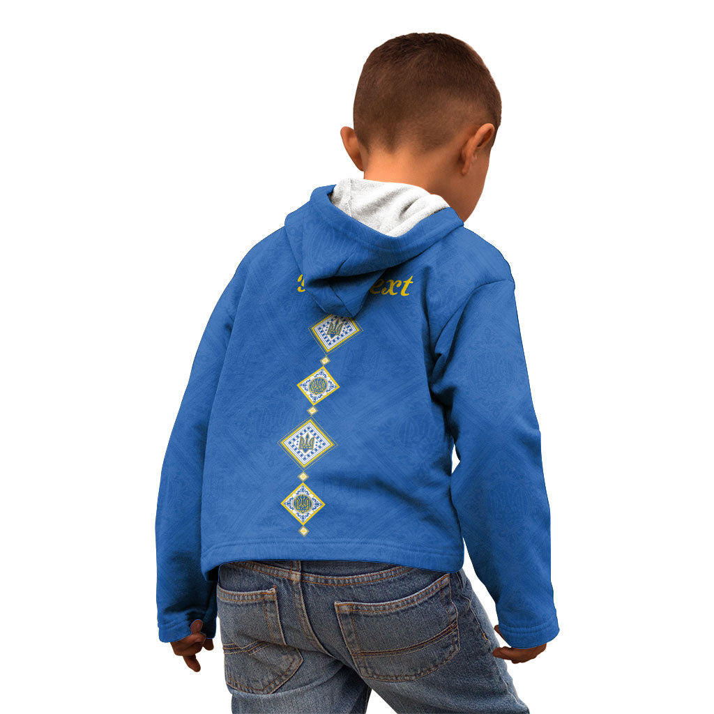 Personalised Ukrainian Tryzub Pattern Kid Hoodie