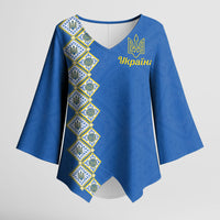 Personalised Ukrainian Tryzub Pattern Kimono Sleeve Blouse