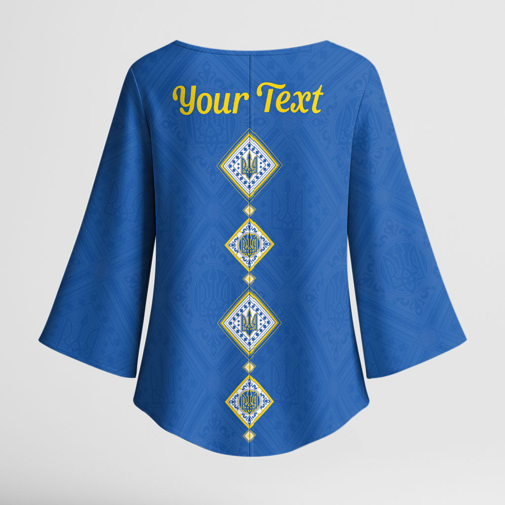 Personalised Ukrainian Tryzub Pattern Kimono Sleeve Blouse
