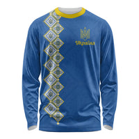 Personalised Ukrainian Tryzub Pattern Long Sleeve Shirt