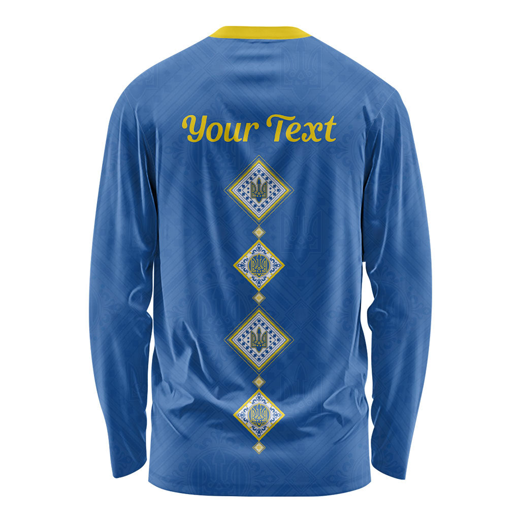 Personalised Ukrainian Tryzub Pattern Long Sleeve Shirt