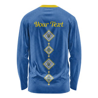 Personalised Ukrainian Tryzub Pattern Long Sleeve Shirt